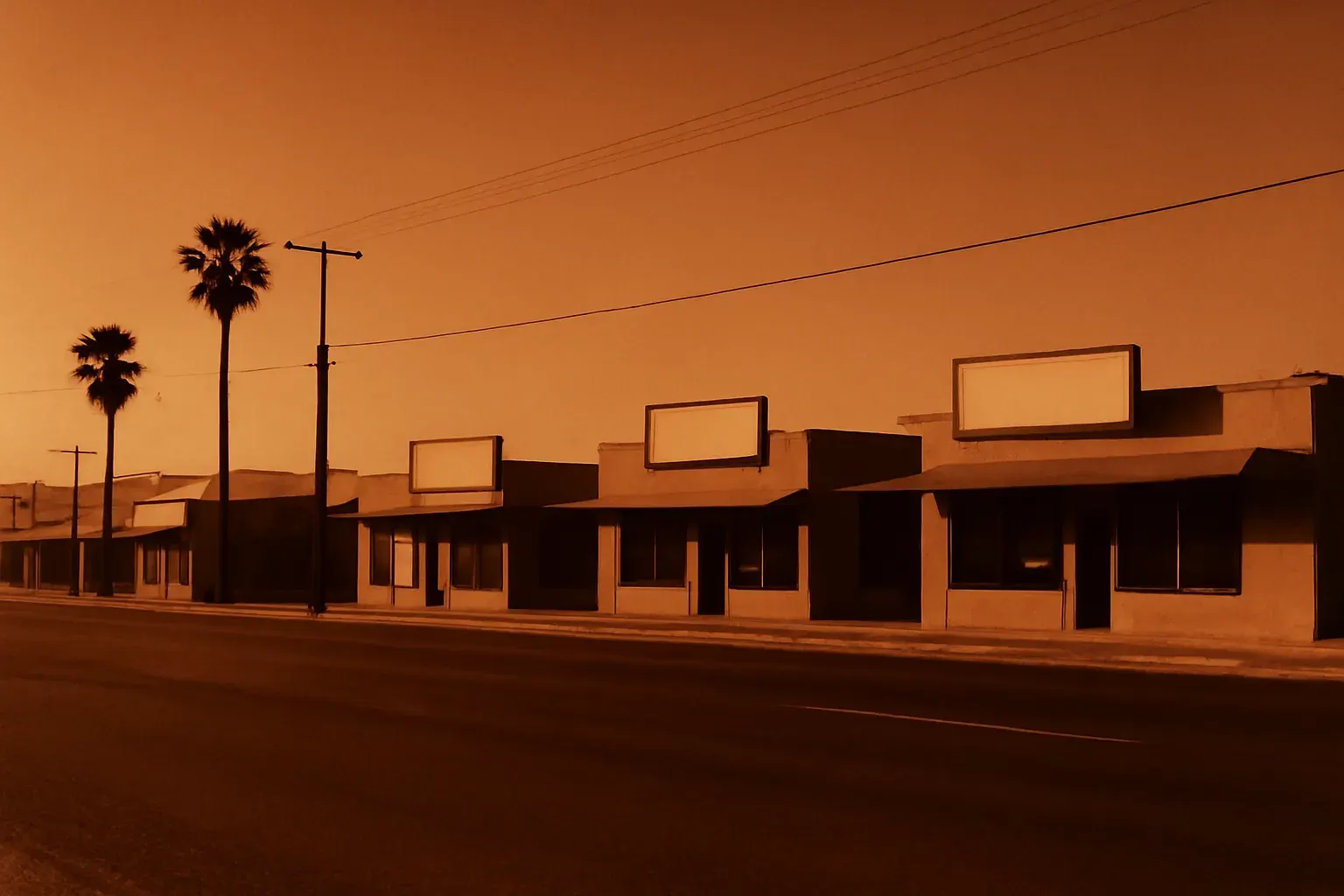 A duotone Las Vegas environment composition